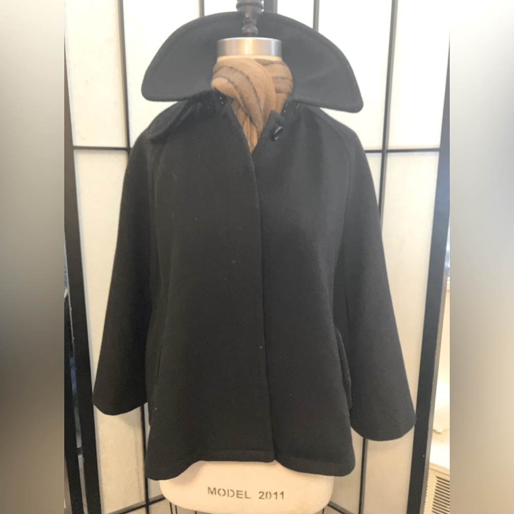 Uniqlo Very Black Wool Blend Short Cape Rare And Stylish Size L Fits M/L/XL